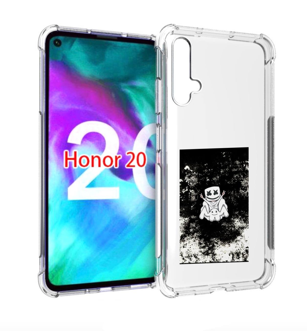 

Чехол бампер MyPads маршмеллоу-френдс для Honor 20, Прозрачный, Tocco