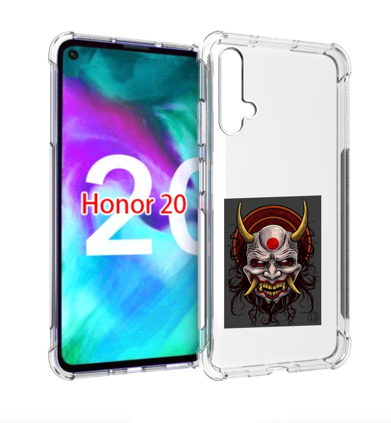 

Чехол бампер MyPads маска с клыками и рогами для Honor 20, Прозрачный, Tocco