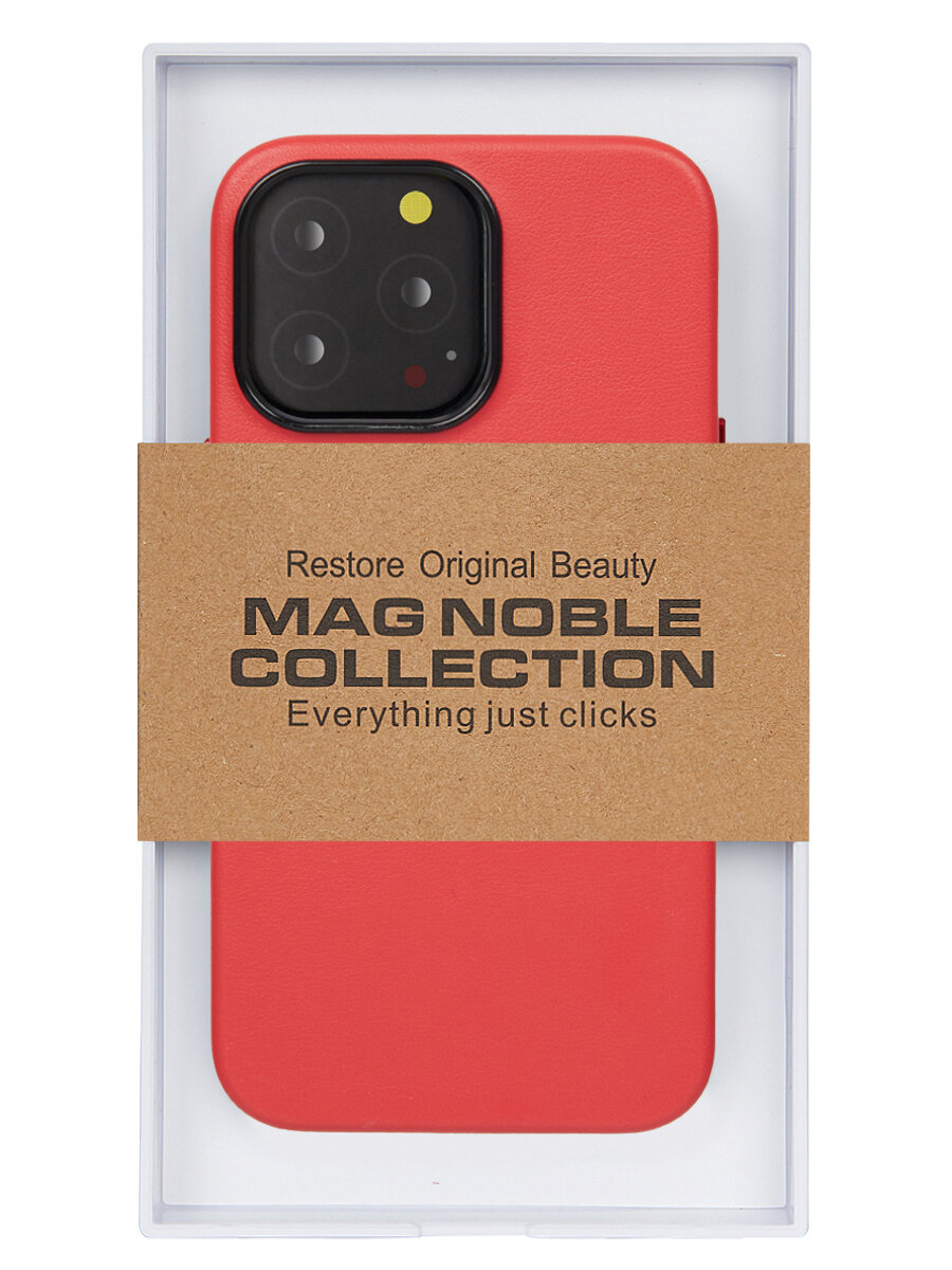 

Чехол с MagSafe для iPhone 13 Pro Max Mag Noble Collection - Красный, Apple iPhone 13 Pro Max