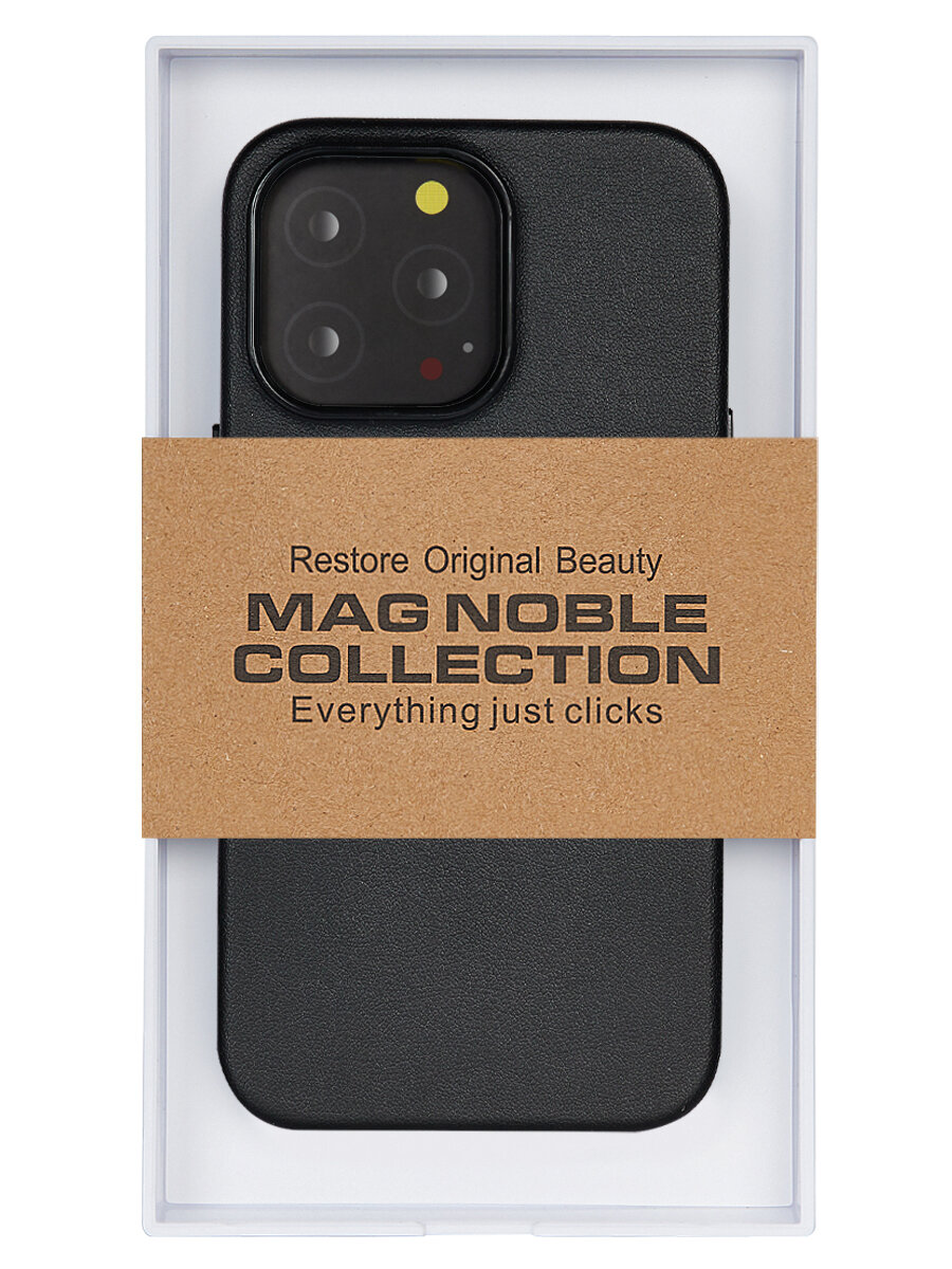 фото Чехол с magsafe для iphone 14 pro mag noble collection - чёрный