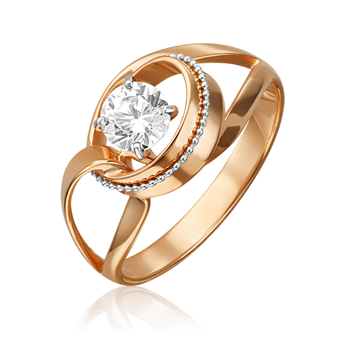 

Кольцо из белого/красного золота с фианитом р.19.5 PLATINA jewelry 01-5423-00-501-1111-38, 01-5423-00-501-1111-38