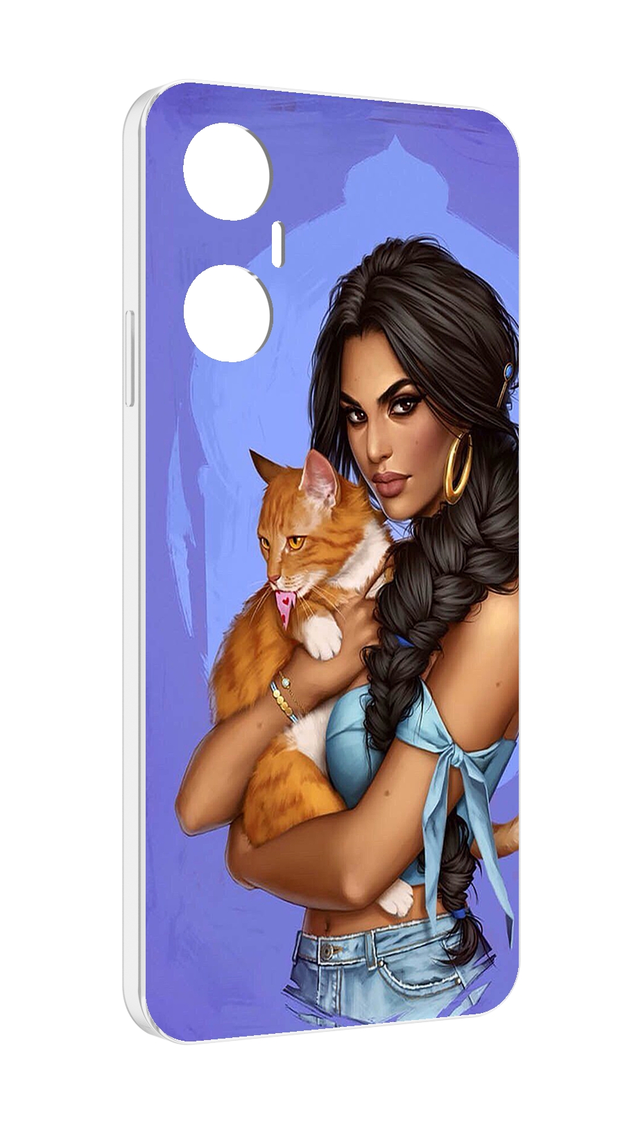 

Чехол MyPads девушка-красивая-с-синим-фоном женский для Infinix Hot 20 5G, Прозрачный, Tocco