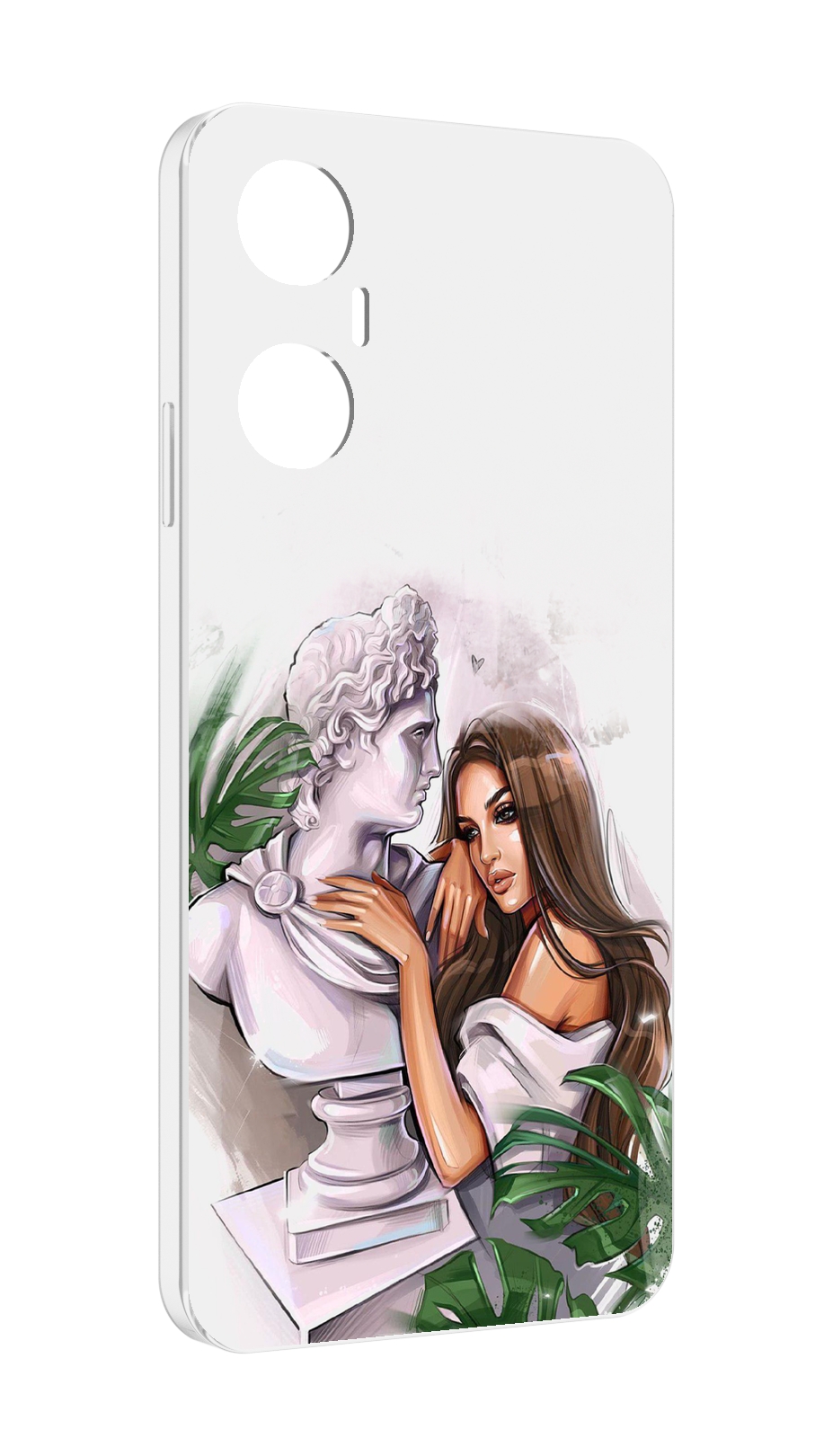 

Чехол MyPads девушка-модель-со-статуей женский для Infinix Hot 20 5G, Прозрачный, Tocco