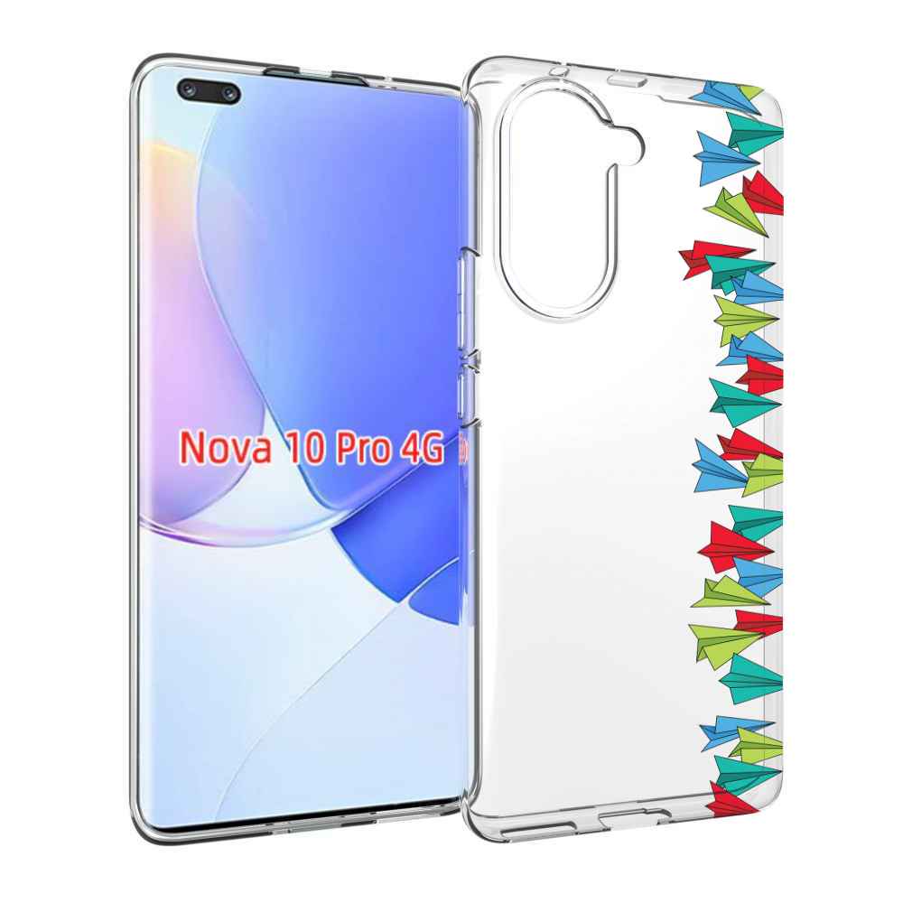 Чехол MyPads самолетики из листочков для Huawei Nova 10 Pro противоударный