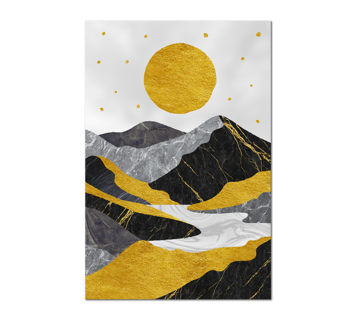 

Картина интерьерная на холсте Poly Print Art Солнце над горной рекой 60х40 см.