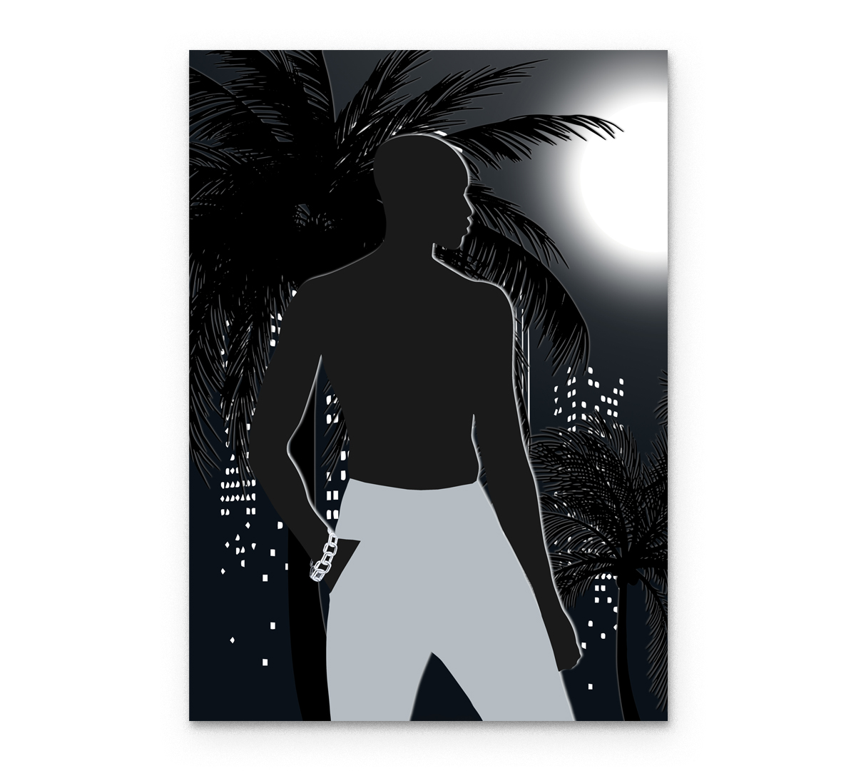 

Картина интерьерная на холсте Poly Print Art Ночная Африка левая 60х40 см.