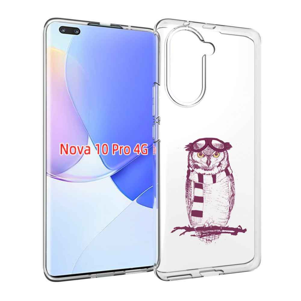 Чехол MyPads сова-летчик для Huawei Nova 10 Pro противоударный