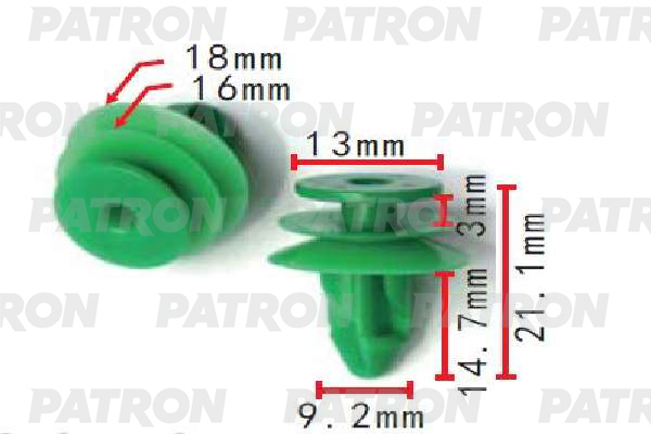 

Клипса Пластмассовая Patron P371656