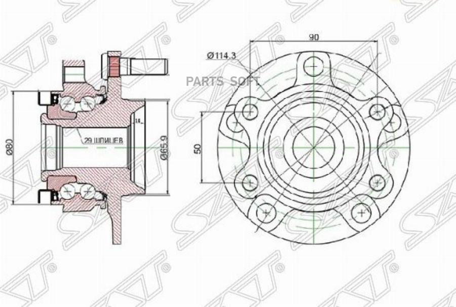 

SAT Ступичный узел перед NISSAN QASHQAI J10E 06-/X-TRAIL J31 07-/ROGUE S35 07-