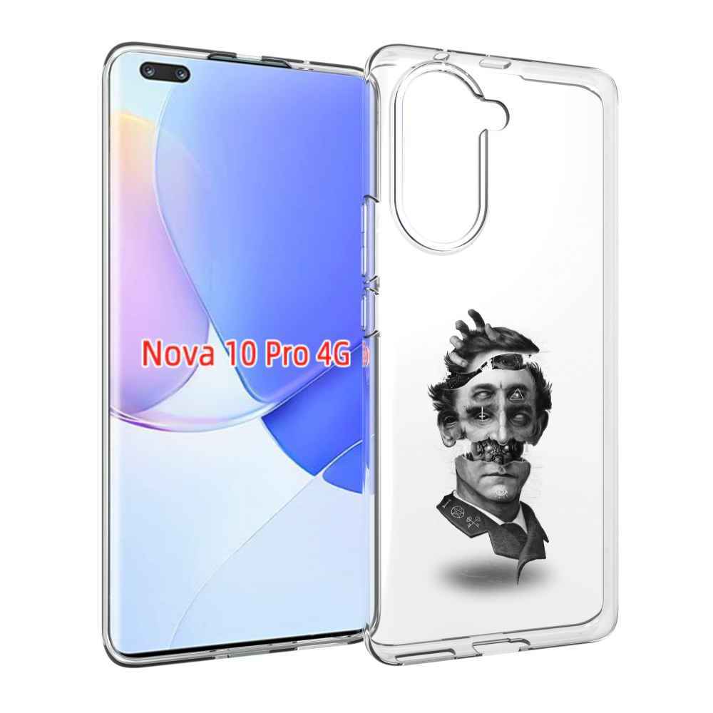 Чехол MyPads страшное лицо абстракция для Huawei Nova 10 Pro противоударный