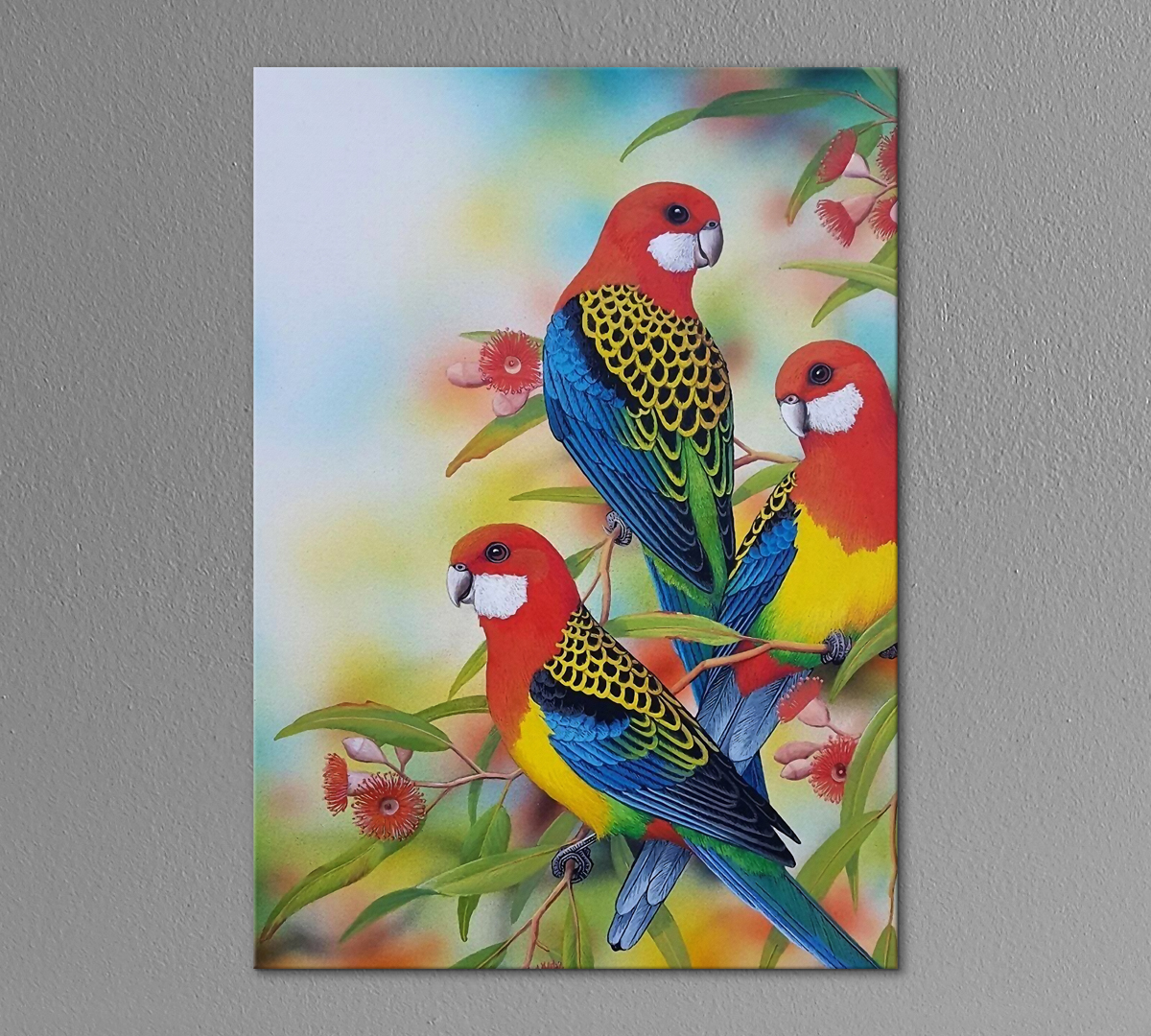 

Картина интерьерная на холсте Poly Print Art Три попугая 40х60 см.
