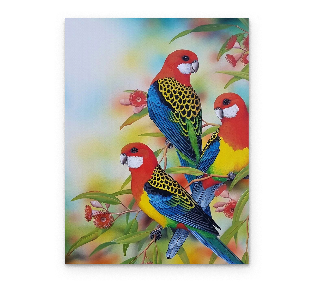 

Картина интерьерная на холсте Poly Print Art Три попугая 30х40 см.