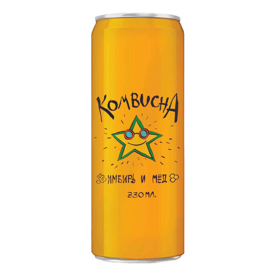 

Комбуча Kombucha Имбирь и мед нефильтрованный непастеризованный 0,33 л