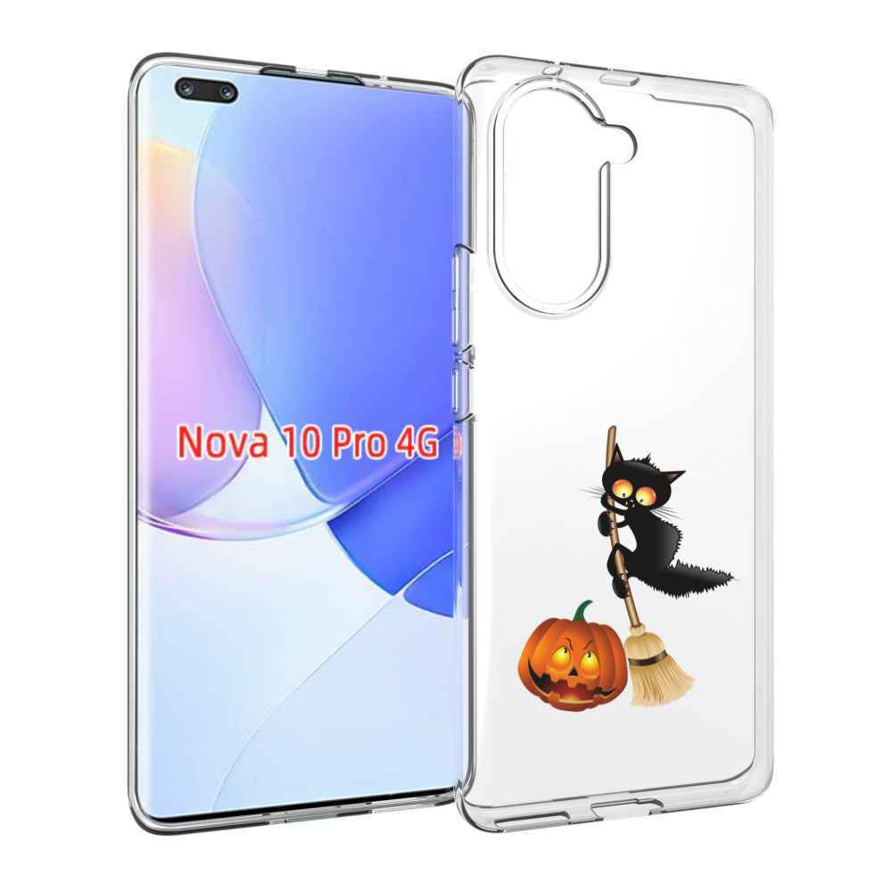Чехол MyPads хэлуинский котик для Huawei Nova 10 Pro противоударный