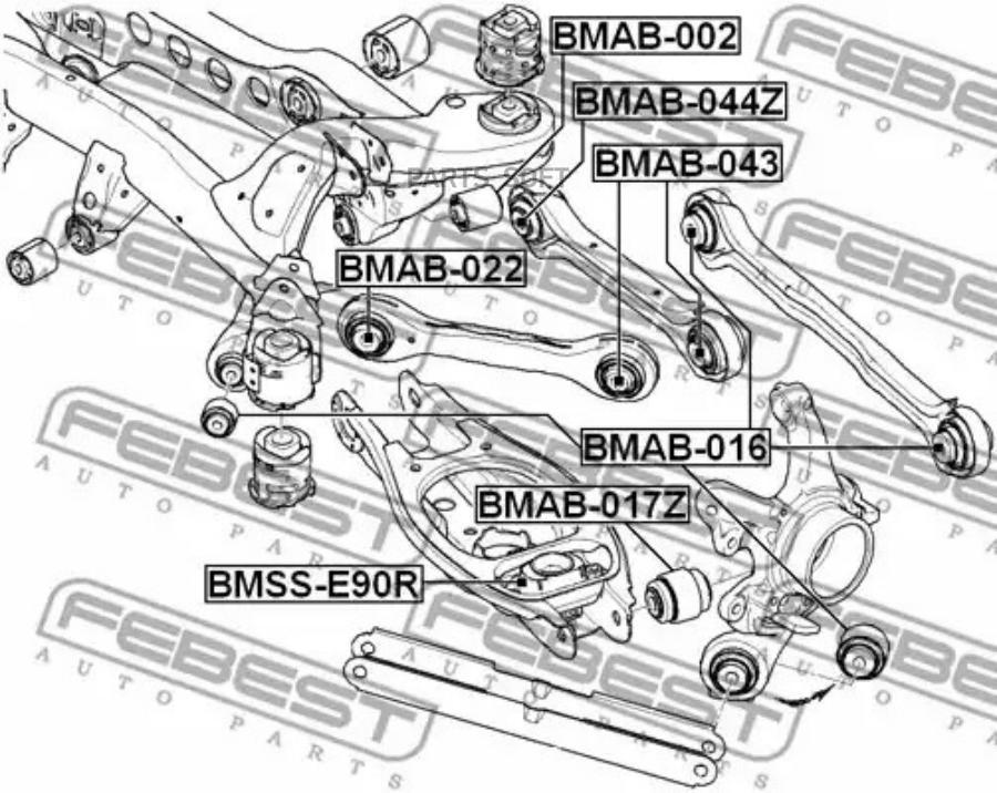 

Сайлентблок задн цапфы bmw 3 e90/e91 2004-2012 bmab-016