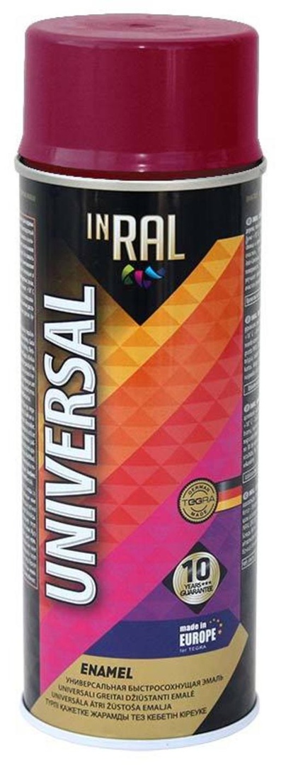 фото Эмаль аэрозольная inral universal, вишневая ral3004, 400ml point