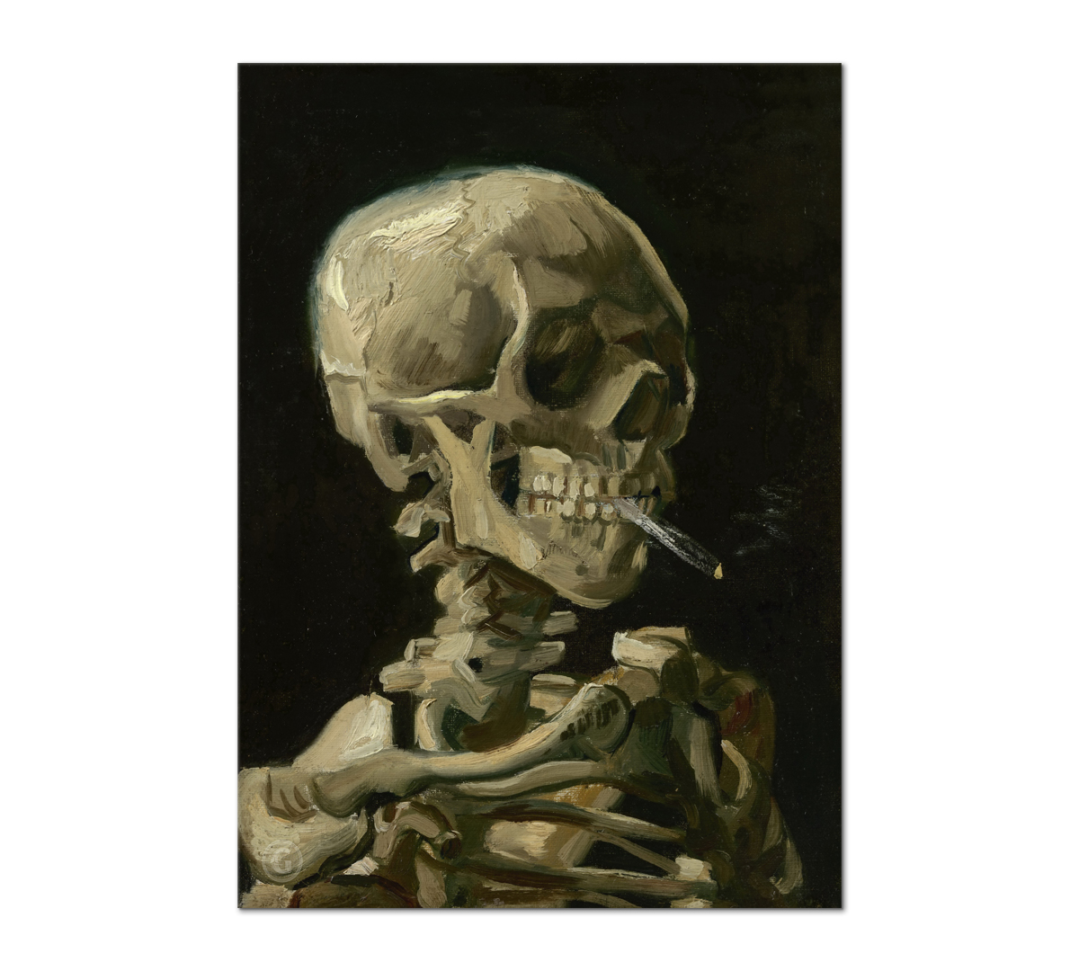 

Картина интерьерная на холсте Poly Print Art Череп с горящей сигаретой 40х60 см.