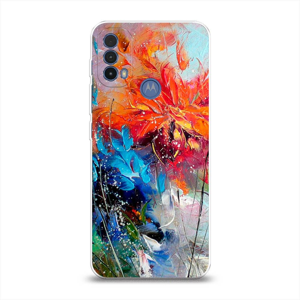 

Чехол на Lenovo K14 Plus "Абстрактные цветы", Оранжевый;синий, 243550-4