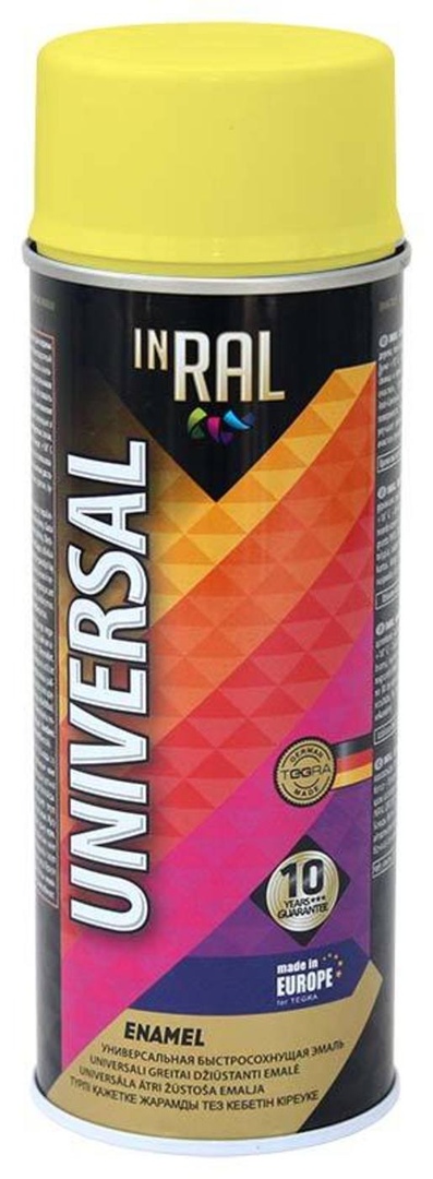 фото Эмаль аэрозольная inral universal, желтая ral1018, 400ml point