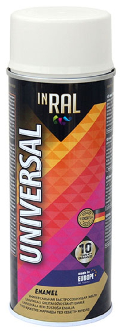 фото Эмаль аэрозольная inral universal, белая-молочная глянцевая ral9010, 400ml point