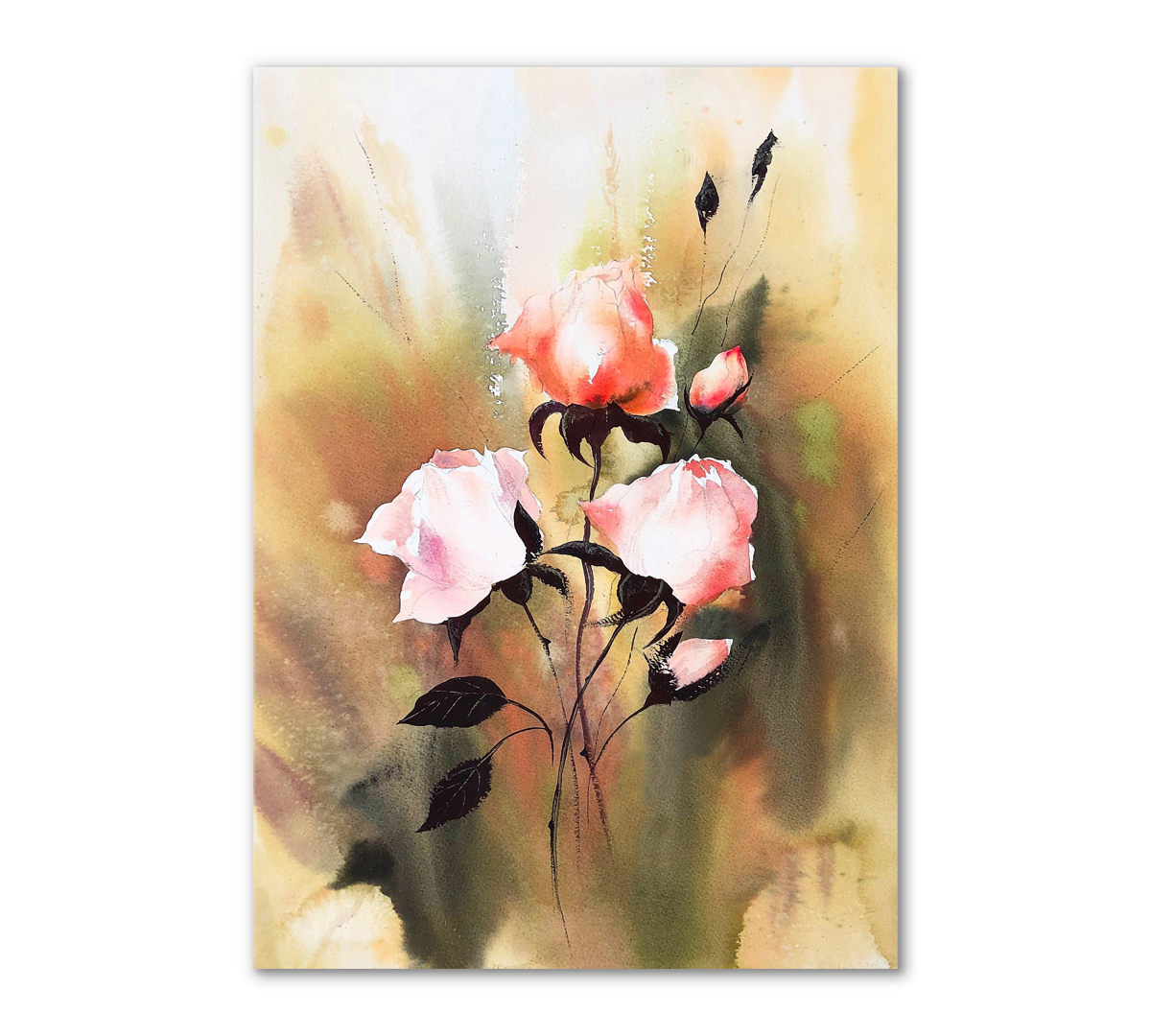 

Картина интерьерная на холсте Poly Print Art Чайные розы 50х70 см.