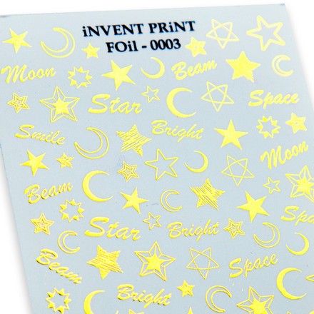 

Набор, iNVENT PRiNT, Фольгированный слайдер «Звезды. Луна. Космос» №FOiL-003, 3 шт.