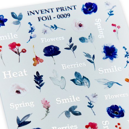 

Набор, iNVENT PRiNT, Фольгированный слайдер «Цветы. Веточки. Листья» №FOiL-009, 3 шт., Разноцветный