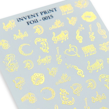 

Набор, iNVENT PRiNT, Фольгированный слайдер «Мелодия. Музыка» №FOiL-015, 3 шт., Золотистый