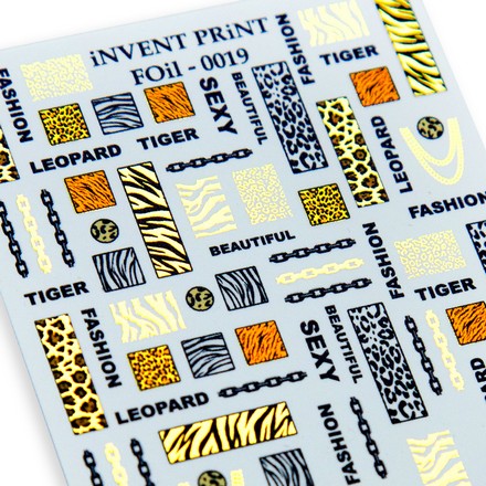 

Набор, iNVENT PRiNT, Фольгированный слайдер «Цепь. Леопард» №FOiL-019, 3 шт., Разноцветный