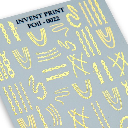 

Набор, iNVENT PRiNT, Фольгированный слайдер «Цепь. Цепочка» №FOiL-022, 3 шт., Золотистый
