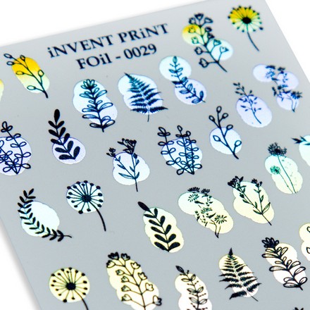 

Набор, iNVENT PRiNT, Фольгированный слайдер «Веточки. Цветы» №FOiL-029, 3 шт., Разноцветный