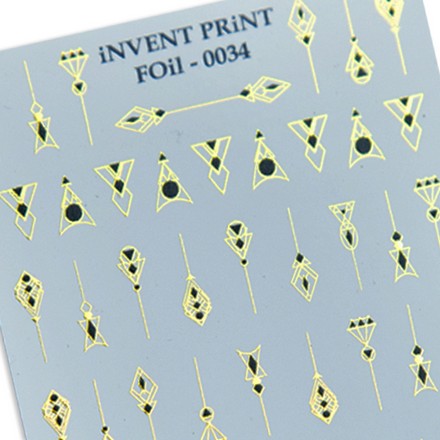 

Набор, iNVENT PRiNT, Фольгированный слайдер «Геометрические фигуры» №FOiL-034, 3 шт., Золотистый;черный