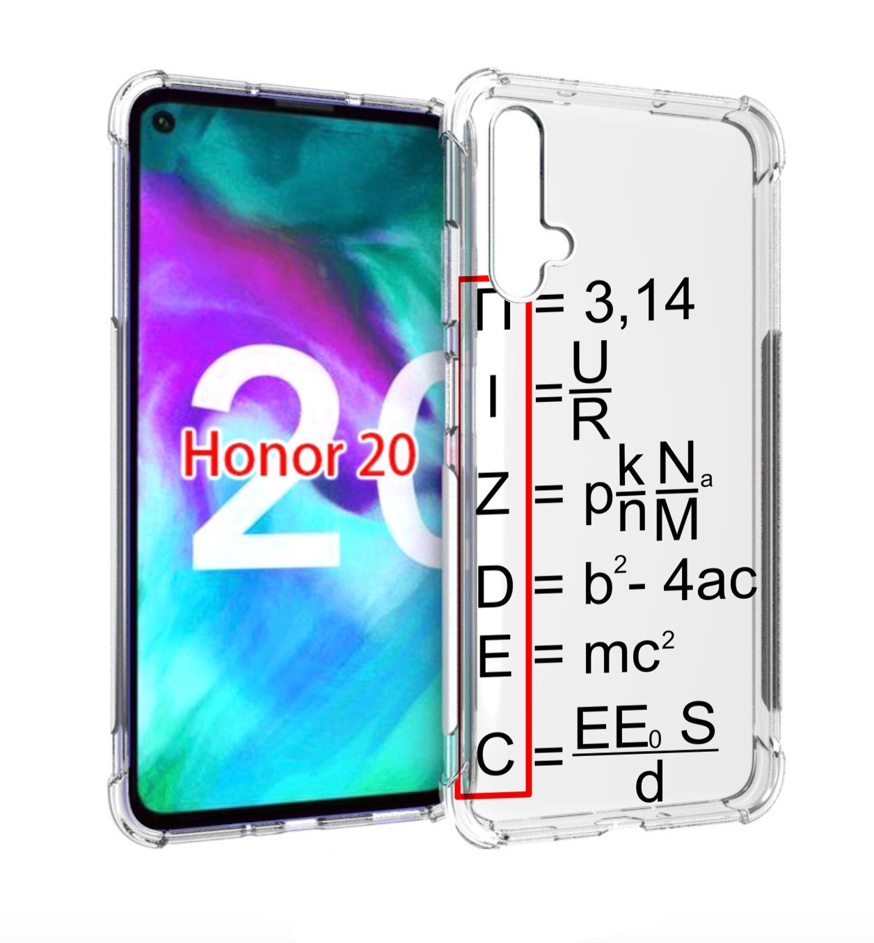 

Чехол бампер MyPads математические-формулы для Honor 20, Прозрачный, Tocco