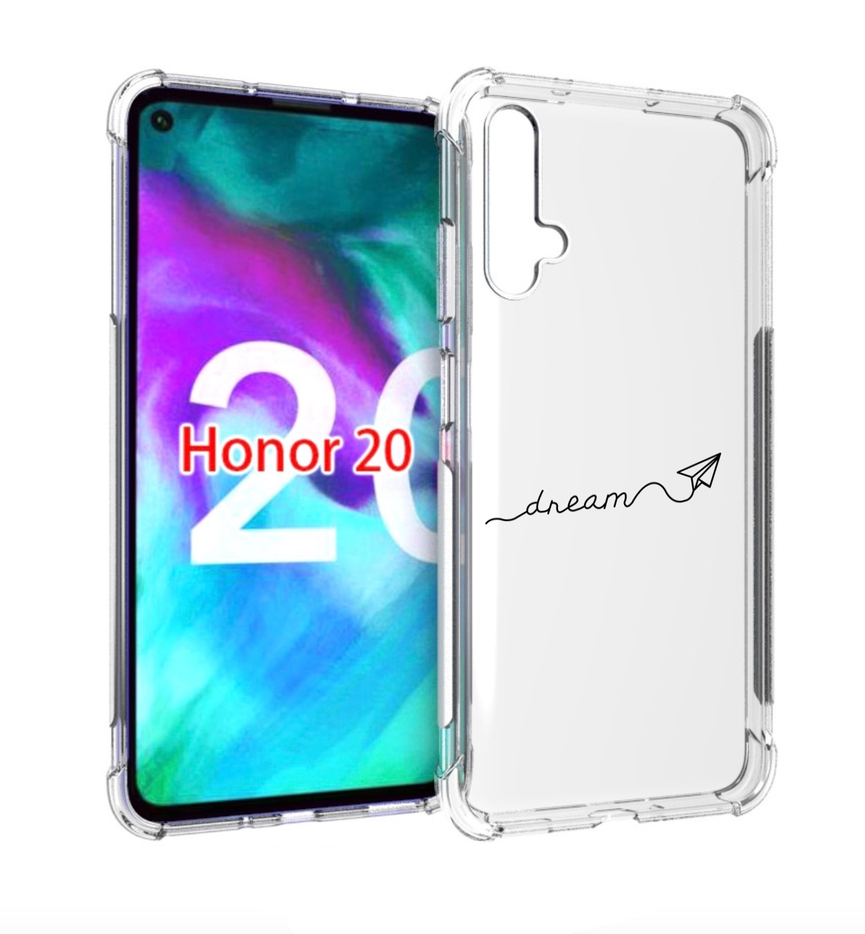 

Чехол бампер MyPads мечта для Honor 20, Прозрачный, Tocco