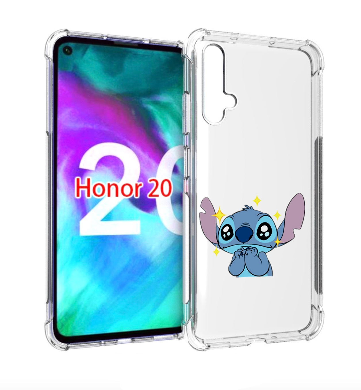 

Чехол бампер MyPads милый-стич детский для Honor 20, Прозрачный, Tocco