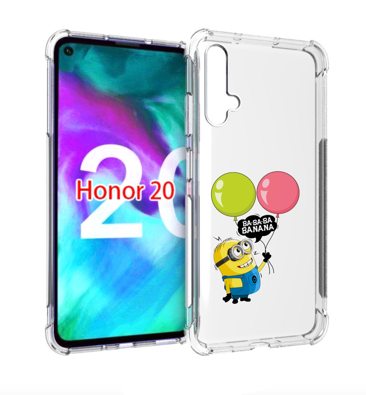 

Чехол бампер MyPads миньон-с-шариками для Honor 20, Прозрачный, Tocco