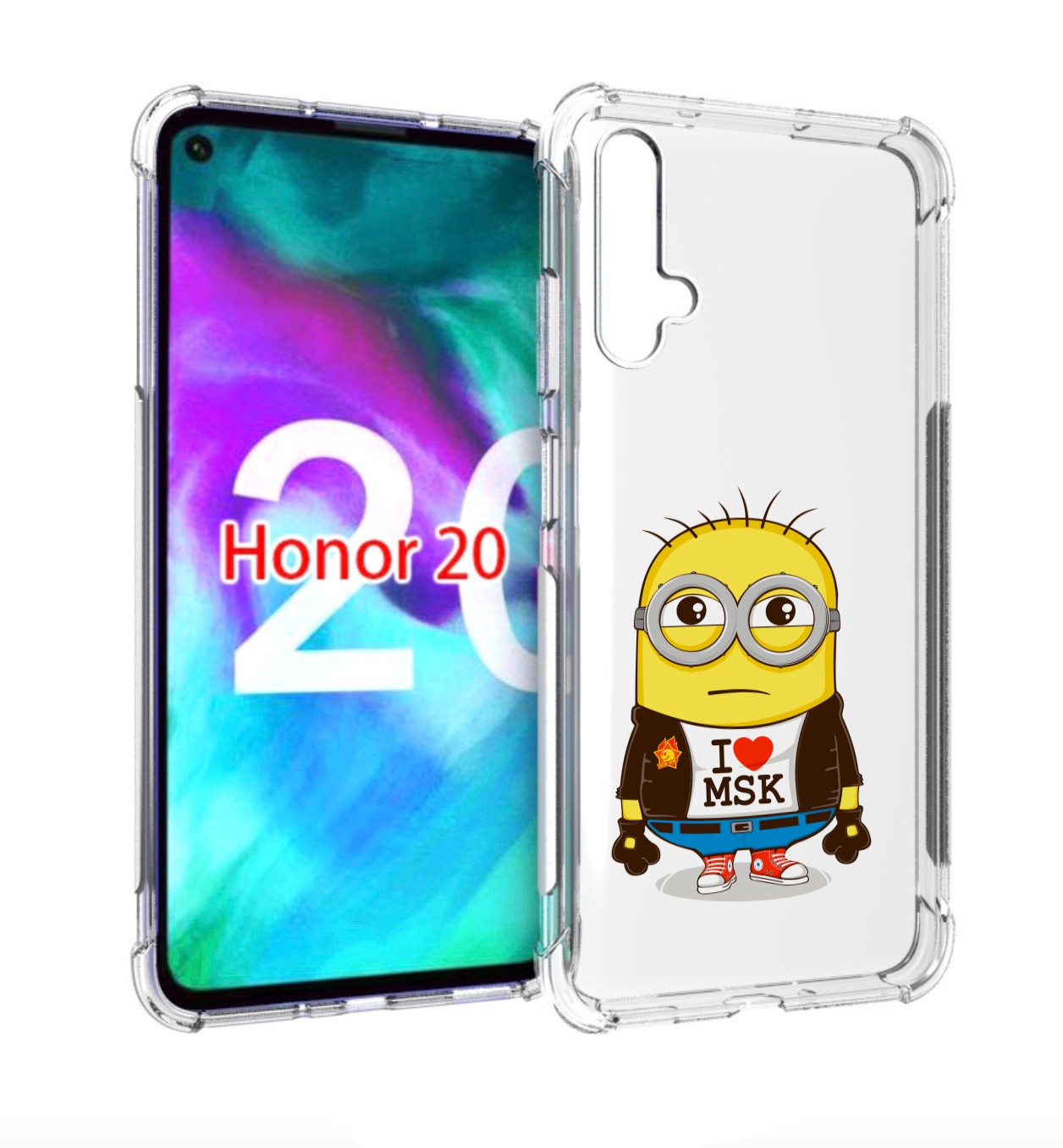 

Чехол бампер MyPads миньон-я-люблю-Мск для Honor 20, Прозрачный, Tocco