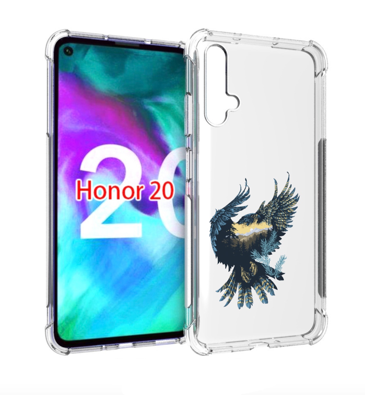 

Чехол бампер MyPads мирок в соколе для Honor 20, Прозрачный, Tocco