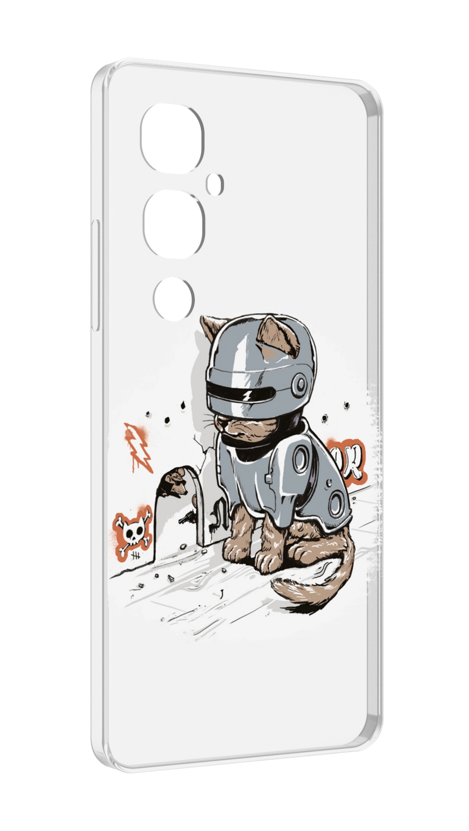 

Чехол MyPads Грозный кот для Tecno Pova 4 Pro, Прозрачный, Tocco