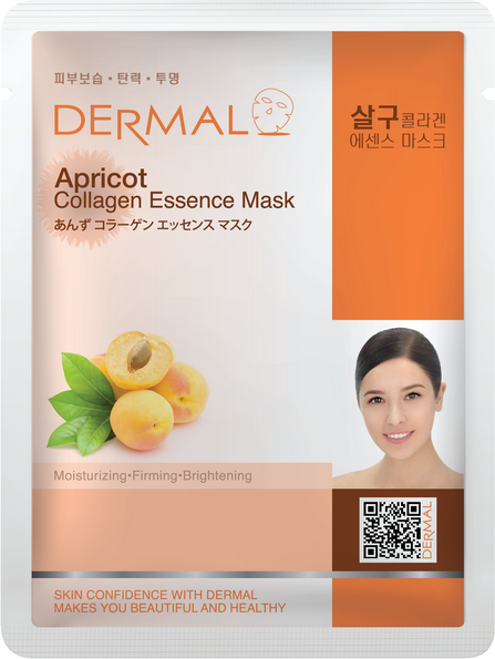 Тканевая маска Dermal Apricot Collagen Essence Mask абрикос и коллаген 23 г маска для лица dermal с витамином с и коллагеном