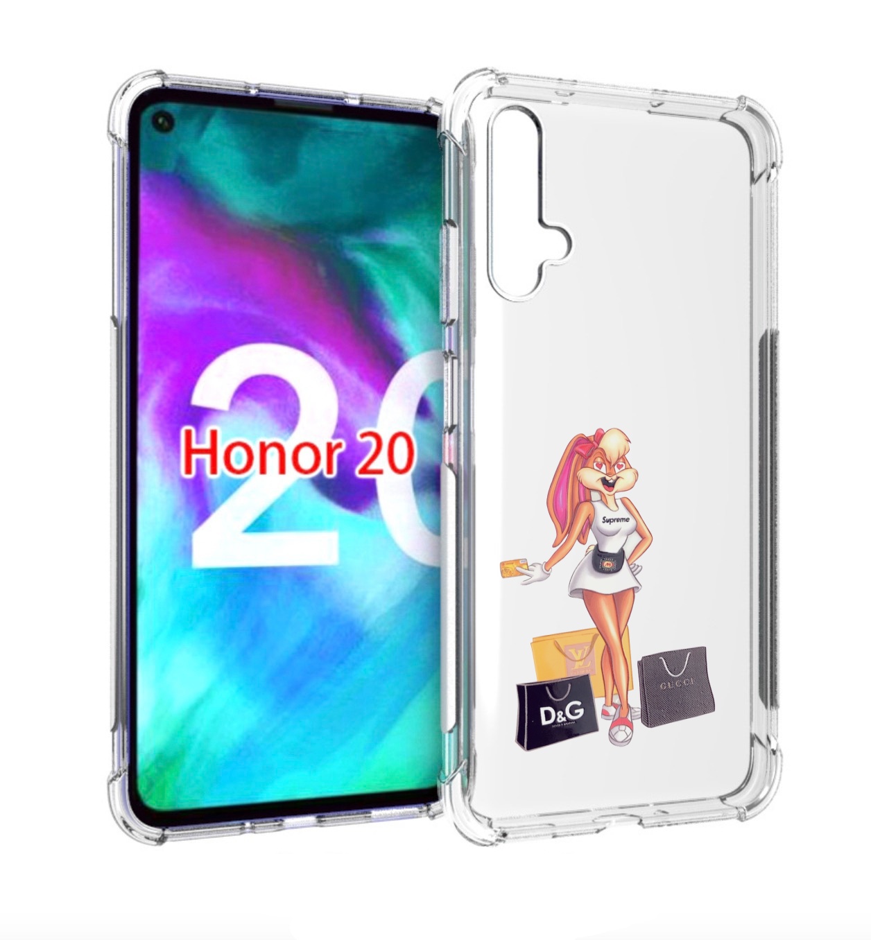 

Чехол бампер MyPads модница-зайка женский для Honor 20 Honor, Прозрачный, Tocco