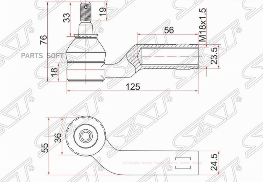 

Наконечник Рулевой Mazda 3 03-08/Mazda 5 05-10 Rh (правый) Sat арт. ST-BP4L-32-280