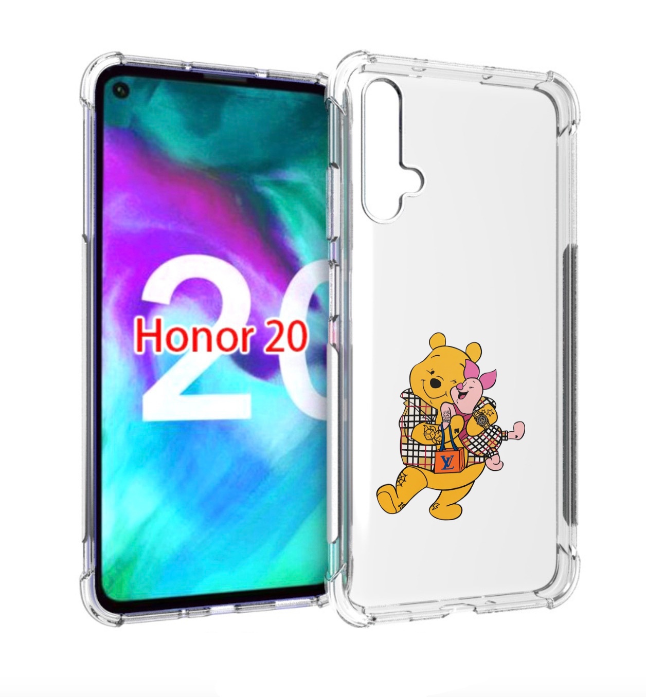 

Чехол бампер MyPads модный-медведь-из-винни-пуха для Honor, Прозрачный, Tocco