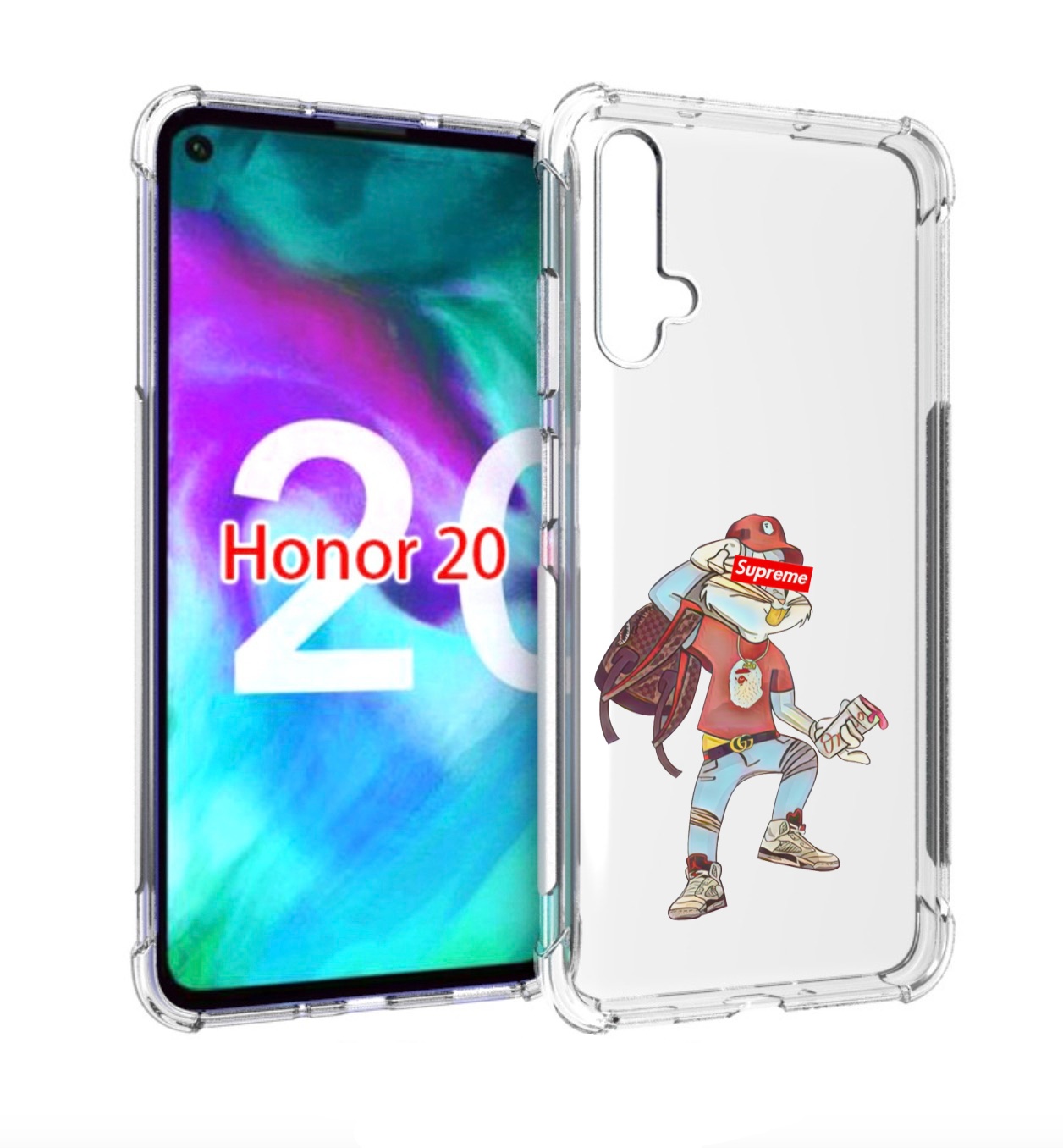 

Чехол бампер MyPads моднявый-заяц детский для Honor 20 Honor, Прозрачный, Tocco
