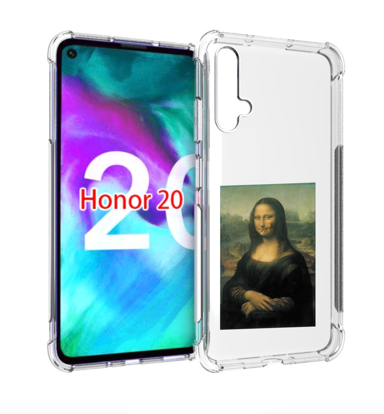 

Чехол бампер MyPads монализа-с-чупачупсом для Honor 20 Honor, Прозрачный, Tocco