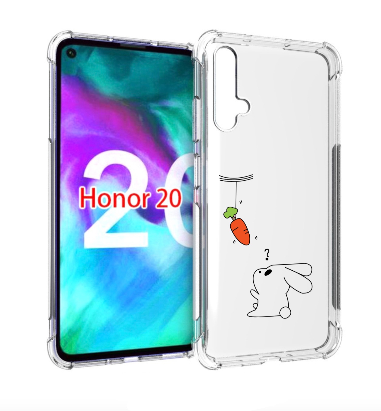 

Чехол бампер MyPads морковка детский для Honor 20, Прозрачный, Tocco