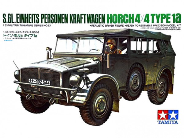 фото Сборная модель tamiya 1/35 автомобиль horch type 1a с 1 фигурой водителя 35052