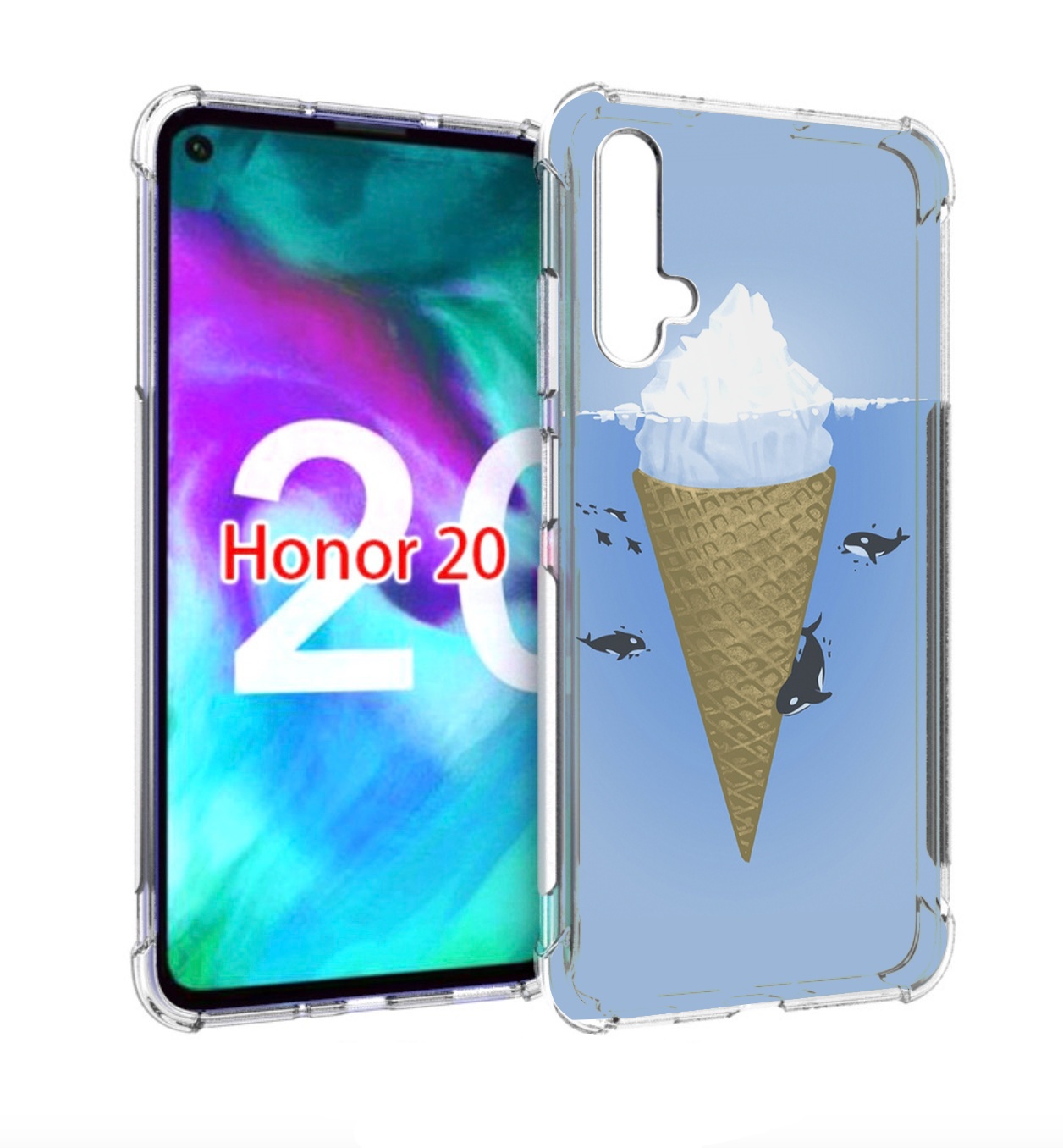 

Чехол бампер MyPads мороженное-у-косаток для Honor 20 Honor, Прозрачный, Tocco