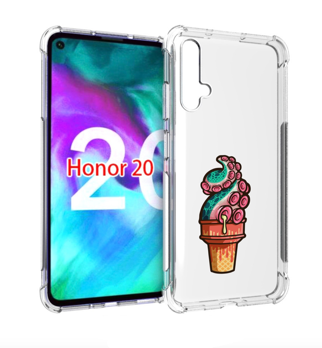 

Чехол бампер MyPads мороженное для Honor 20, Прозрачный, Tocco