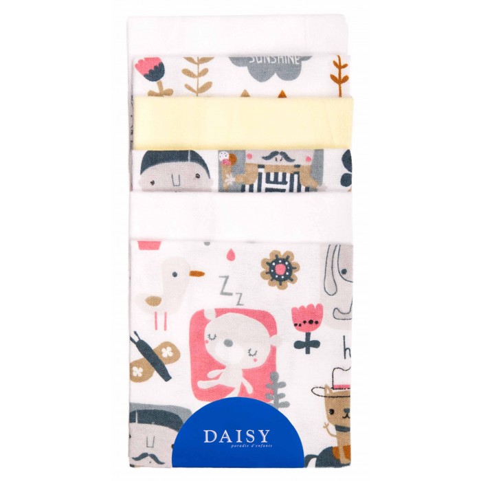 

Салфетки детские текстильные Daisy Лошадки 6 шт, 60012, Белый
